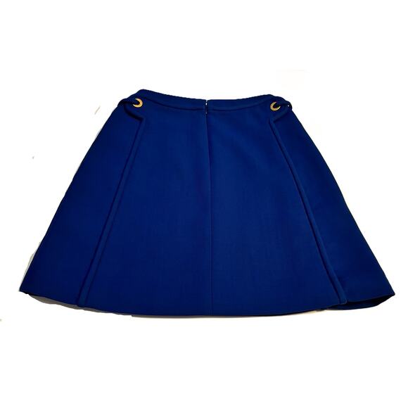 Tory Burch "Jane" Blue Dahlia Lined Wool Mini Skirt Size 2 with Pockets! - Picture 5 of 9